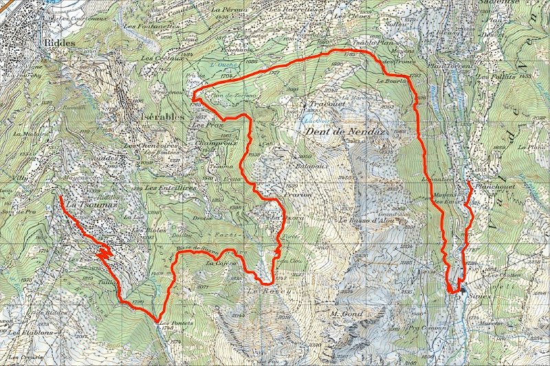 tsoumaz_siviez.jpg - ca. 22 km - rund 7 h (Originalroute etwas k�rzer)