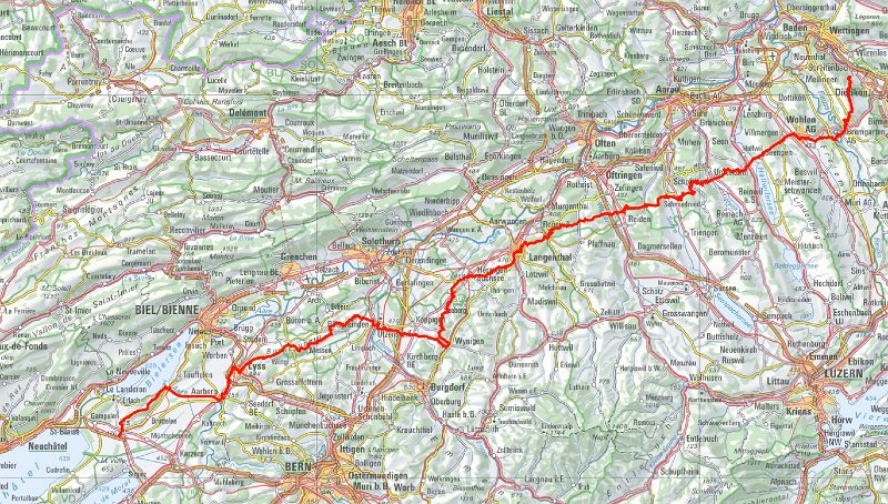 mitellandtour_teil1.jpg - Teil 1: 165 km ; Spreitenbach bis Ins ; gewandert Feb/Mar/Apr 2014