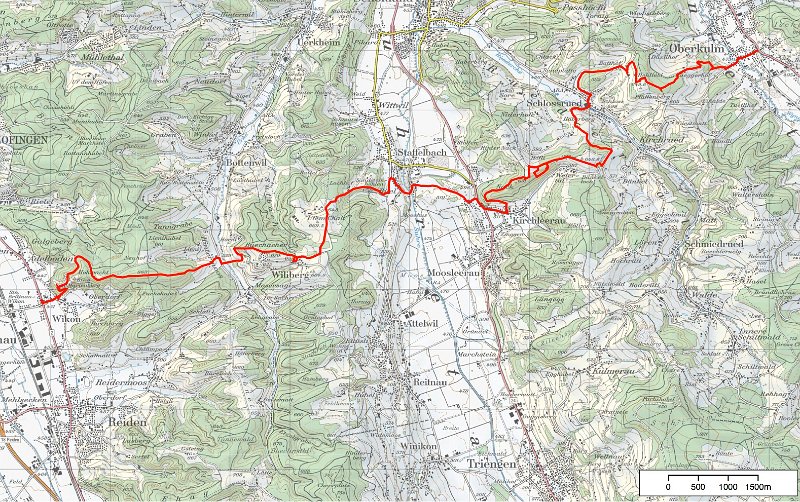 oberkulm_brittnau.jpg - Oberkulm - Schlossrued - Kirchleerau - Williberg - Wikon ; 21.5 km - 5h30 ; 5. April 2014